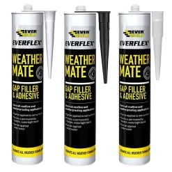 Cheap 😀 Everbuild Weather Mate Sealant Adhesive WeatherMate Black Clear White ⭐
