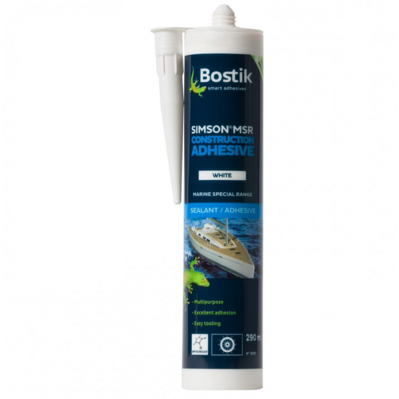 Brand new ???? Bostik Simson MSR Marine Construction Adhesive Sealant White ✔️ 1 Brand new ???? Bostik Simson MSR Marine Construction Adhesive Sealant White ✔️