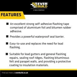 Cheapest 🎁 Everbuild Black Jack DIY 3m Flashing Tape 100mm FLDIY100 ⭐ -West System Shop unnamed file 192