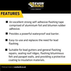 Deals ๐ Everbuild Black Jack Self Adhesive Flashing Tape 10m 225mm FLAS225 ๐ 18 Deals ๐ Everbuild Black Jack Self Adhesive Flashing Tape 10m 225mm FLAS225 ๐ -West System Shop unnamed file 239