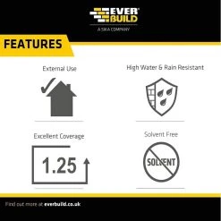 Budget 🤩 Everbuild 906 Black Jack Bitumen Roofing Emulsion 🧥 Coating 5 Litre - 90605 🎁 -West System Shop unnamed file 336